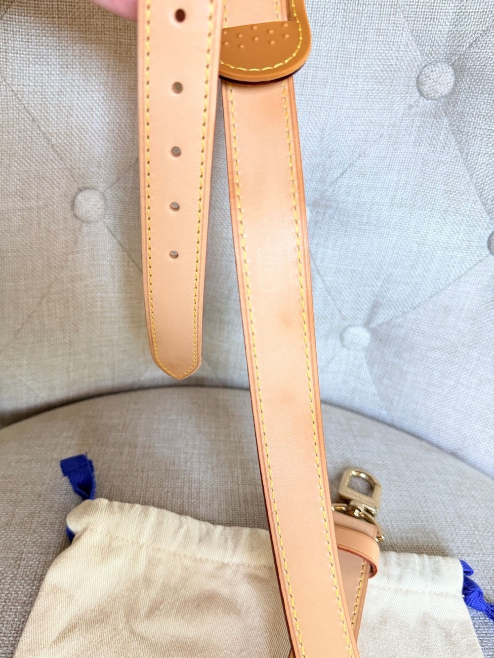Louis Vuitton Travel Keepall Adjustable Vachetta Leather Strap w/ Box & Dust Bag - Picture 12 of 16